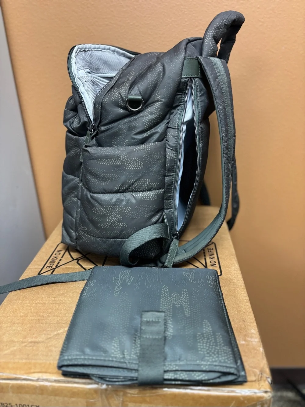 Itzy Ritzy Dream Diaper Bag Backpack w/Changing Pad in Cloud Camo